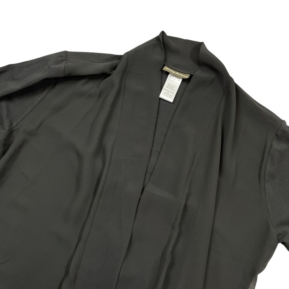 Tommy Bahama Medium Black Open Front Kimono Cover Up Sheer Front Cotton Blend - Picture 2 of 4